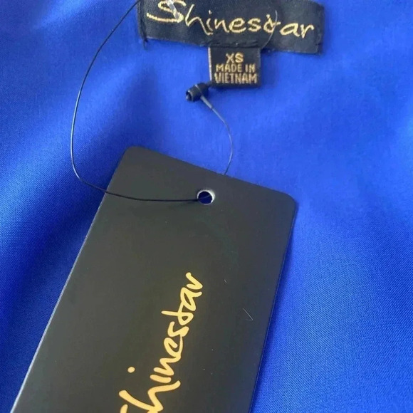 🆕Shinestar Satin Split Hem Cami Dress Royal Blue XS🆕 - Picture 8 of 9